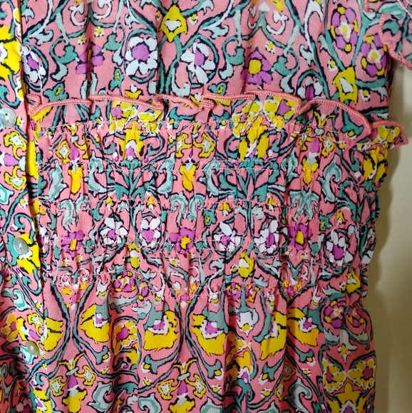 Kate and Lily Button Front Maxi Dress Size 14 Smocked Tiered Floral - Picture 4 of 8